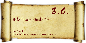 Bátor Omár névjegykártya